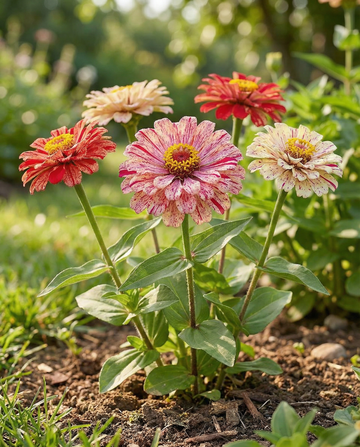 Peppermint Stick (Zinnia elegans) – yksivuotiset siemenet SeedsChoicelta
