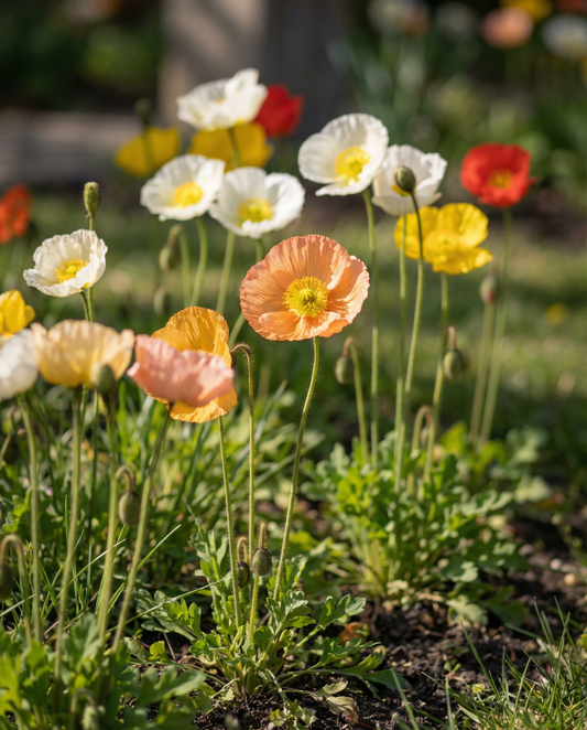 Island Poppy Mix (Papaver nudicaule) – kaksivuotiset kukkasiemenet SeedsChoicelta