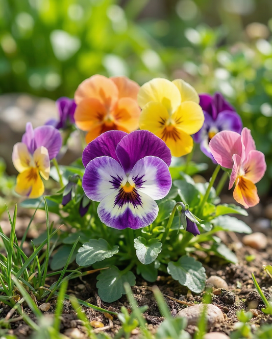 Orvokin Trimardeau Mixed (Viola wittrockiana) – kaksivuotiset kukkien siemenet SeedsChoicelta