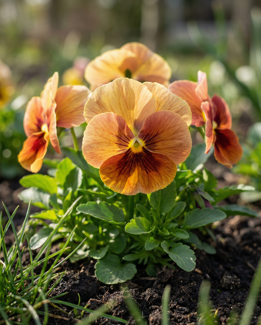 Orvokki Evening Sun (Viola wittrockiana) – kaksivuotisen kukan siemenet SeedsChoicelta