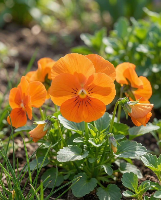 Orvokki Pure Orange (Viola wittrockiana) – kaksivuotisen kukan siemenet SeedsChoicelta