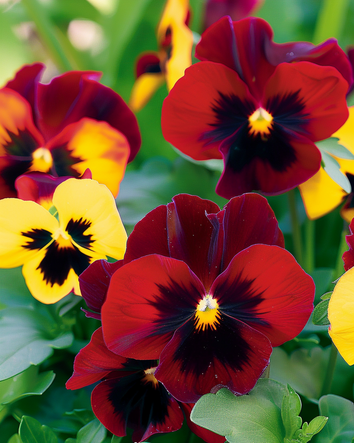 Orvokki Red Wing -siemenet (Viola wittrockiana) – kaksivuotinen kukka