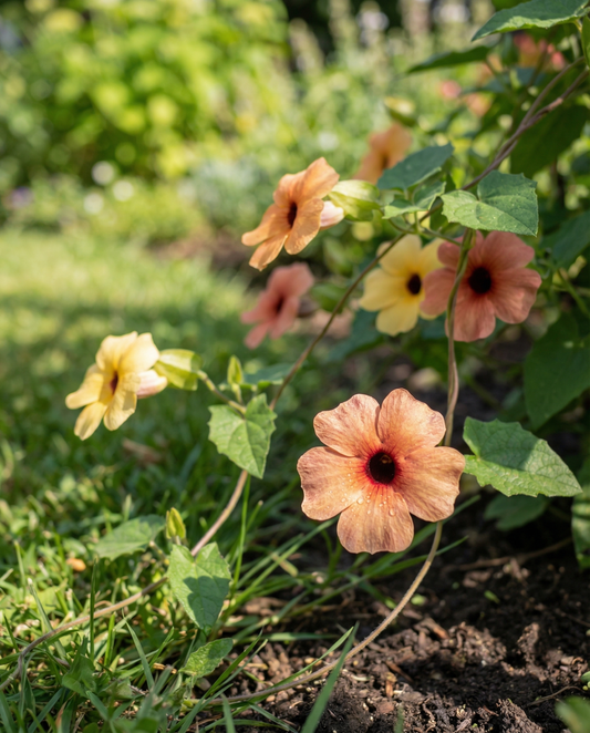 Black Eyed Susan African Sunset (Thunbergia alata) – monivuotinen sekoitus, siemenet SeedsChoice