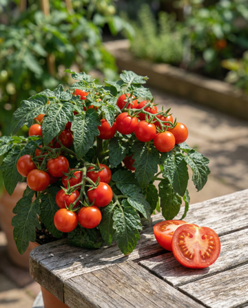 Tiny Tim tomaatti kirsikka (Solanum lycopersicum) – yksivuotiset vihannessiemenet SeedsChoicelta