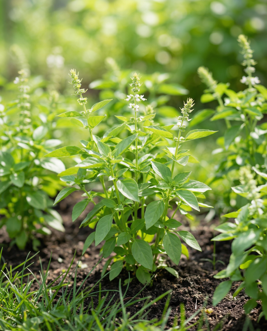 Sitruunabasilikka (Ocimum basilicum) – yksivuotisen yrtin siemenet SeedsChoicelta