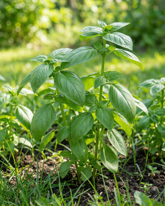 Sweet Basil Large Leaved -siemenet (Ocimum basilicum) – yksivuotinen yrtti SeedsChoicelta