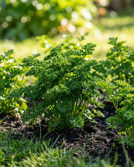 Kähäräpersilja Moss Curled (Petroselinum crispum) – kaksivuotiset siemenet SeedsChoicelta