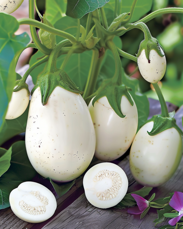 Munakoiso White Egg siemenet (Solanum melongena) – yksivuotinen vihannes