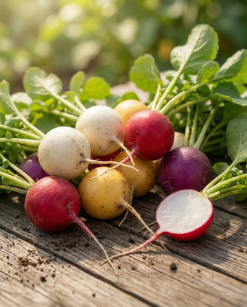 Retiisi Round Mix (Raphanus sativus) – yksivuotisen vihanneksen siemenet SeedsChoice-verkkokaupasta