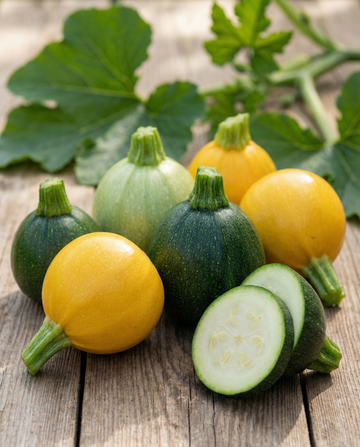Pyöreä kesäkurpitsa F1 sekavärit (Cucurbita pepo) – yksivuotiset siemensekoitukset, SeedsChoice