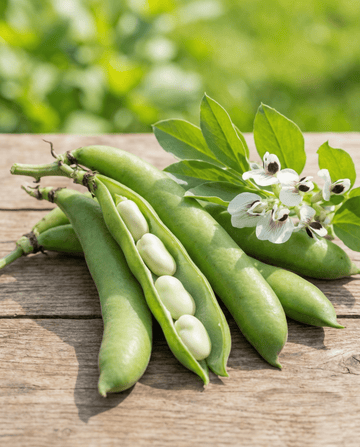 Härkäpapu Threefold White (Vicia faba) – yksivuotiset vihannessiemenet SeedsChoicelta