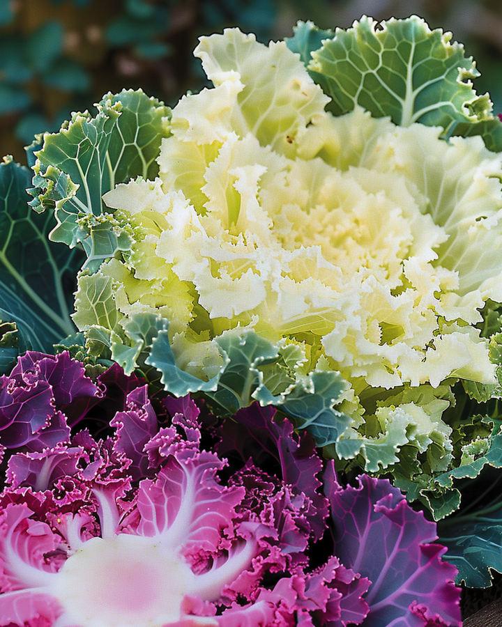 Koristekaali seos kiharareunainen sekaseos siemenet (Brassica oleracea) – yksivuotinen vihannes