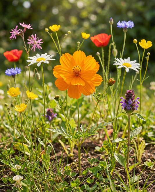 Wildflower Mix 50g 25m2 Coverage (Linum usitatissimum) – yksivuotisten kukkien siemenet, SeedsChoice