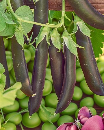 Herneet Ezethas Krombek Blauwschok -siemenet (Pisum sativum) – yksivuotinen vihannes