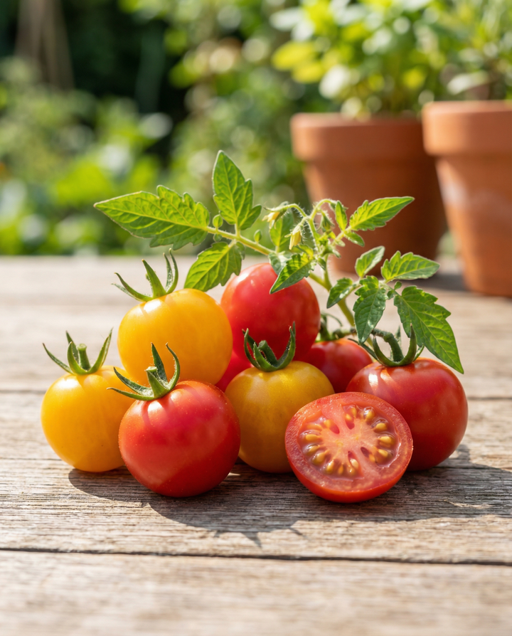 Makean kirsikkatomaatin Mini Greenhouse siemenet (Solanum lycopersicum) – kasvatuspakkaus
