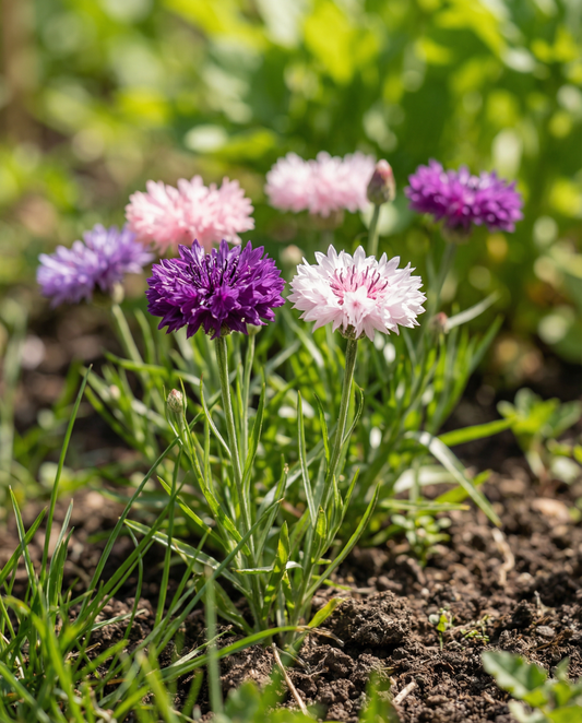 Ruiskukanta nauha sekoitettu kaksinkertaisesti kukkiva 7,5 m (Centaurea cyanus) – yksivuotinen siemenauha SeedsChoicelta