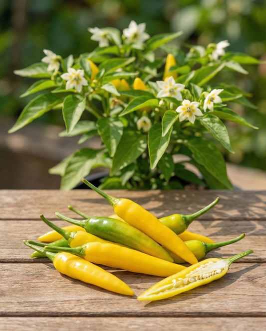 Hot Lemon Drop Pepper (Capsicum baccatum) – vihannessiemenet SeedsChoice-verkkokaupasta