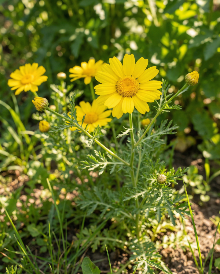 Peltosamettikukan siemenet (Chrysanthemum segetum) – yksivuotinen kukka