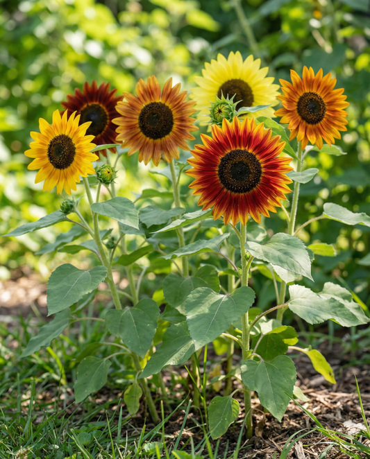 Koristekukkiva auringonkukka monivärinen sekoitus (Helianthus annuus) – yksivuotiset kukkasiemenet SeedsChoice-verkkokaupasta